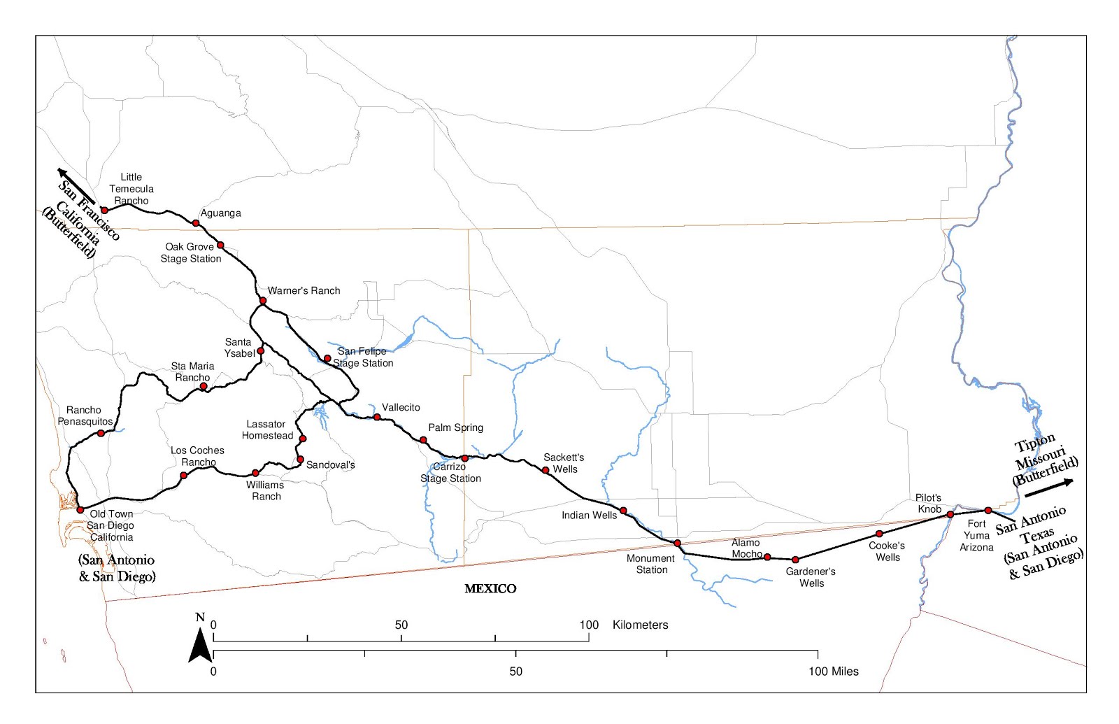 the san antonio and san diego mail line had two routes from vallecito to san diego california state parks the san antonio and san diego mail line had two routes from vallecito to san diego california state parks
