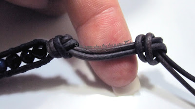 DIY: How To Make Chan Luu Wrap Bracelet (Women's Style) Dark Blue Fire Agate Mix Wrap Bracelet On Natural Dark Blue Leather Silk Thread Blue Agate Onyx Overhand Knot