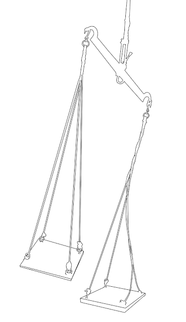 sketch of large weighing scales