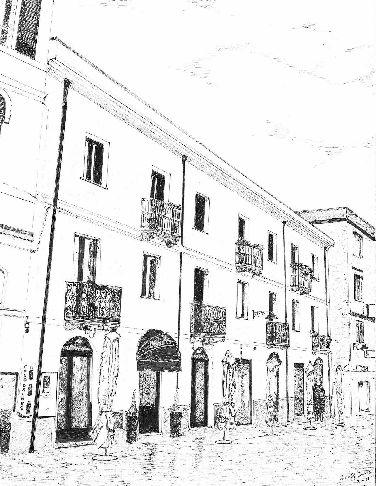 Line Drawing Buildings : A bristolian in sardinia more line drawings of buildings