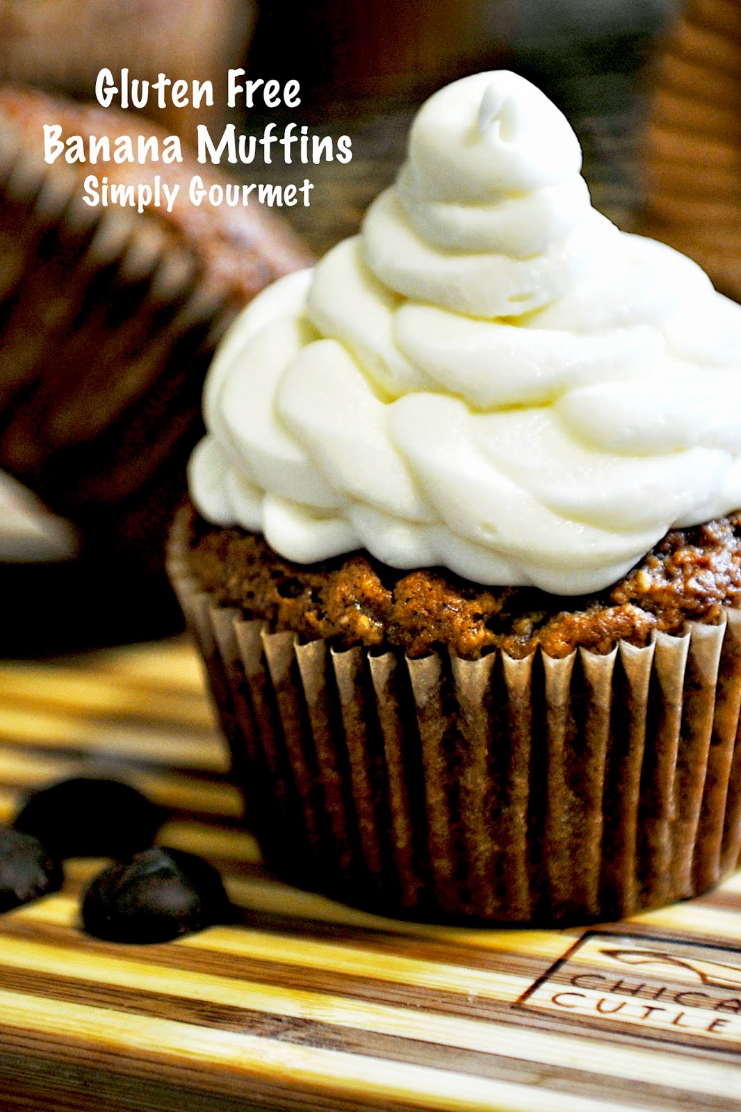 Simply Gourmet Banana Muffins with Hazelnut Frosting