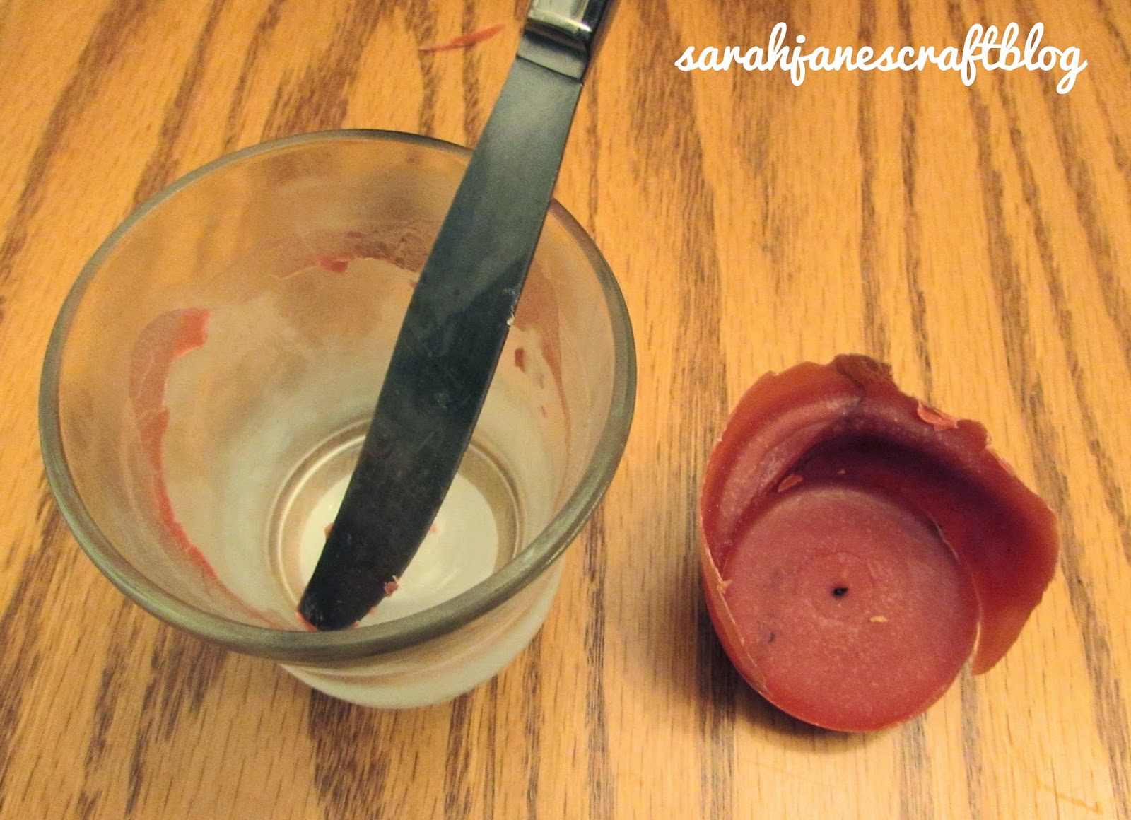 Sarah Jane's Craft Blog Tip for Cleaning Wax out of Candle Holders