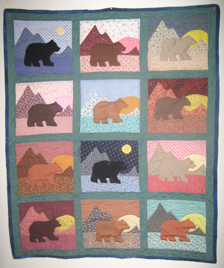 Foxy Art Studio BEAR OVER THE MOUNTAIN baby quilt