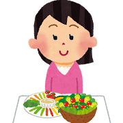 ベジタリアンの女性のイラスト
