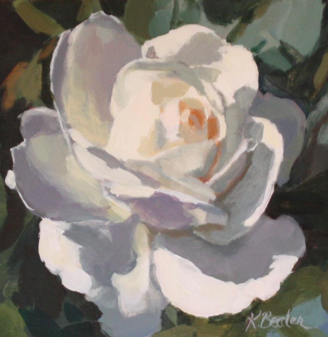 Kaethe Bealer Painting White Rose