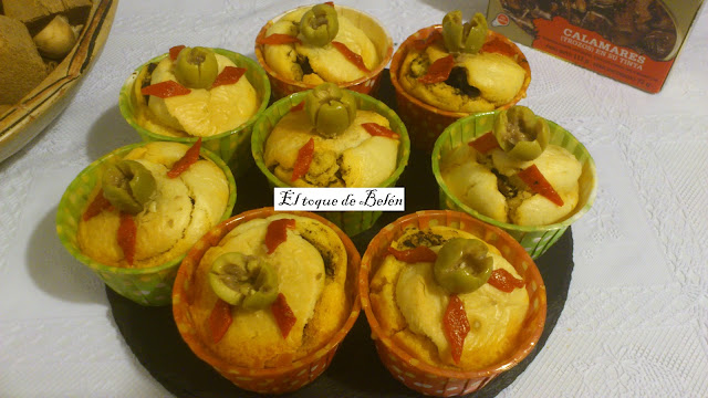Cupcakes Salados Con Calamares En Su Tinta
