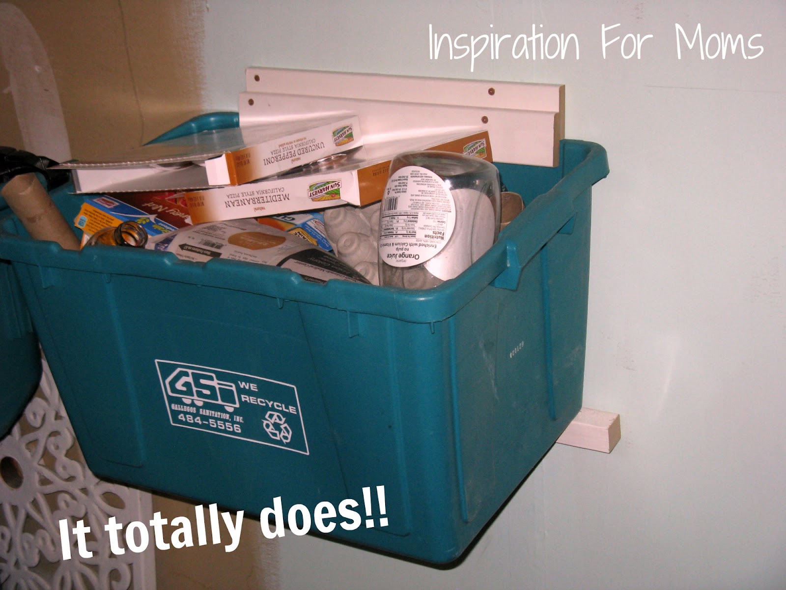 DIY Recycle Bin Hanger Tutorial Inspiration For Moms