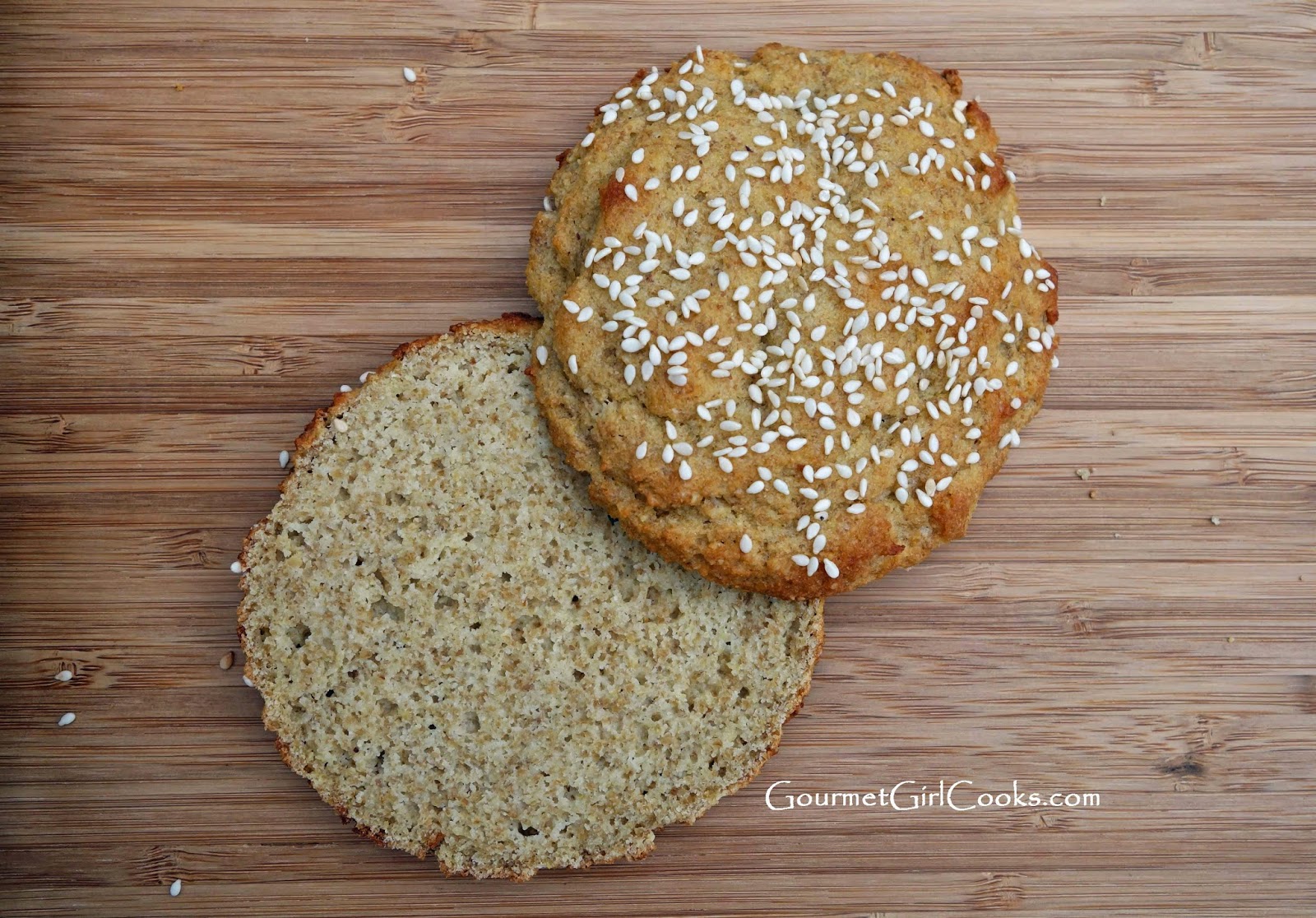 Gourmet Girl Cooks Sesame Seed Sandwich Buns Low Carb, Wheat, Grain