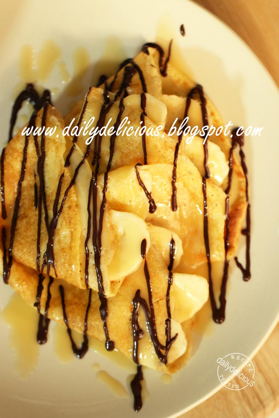 dailydelicious Banana Pancake with Toffee Sauce Sweet