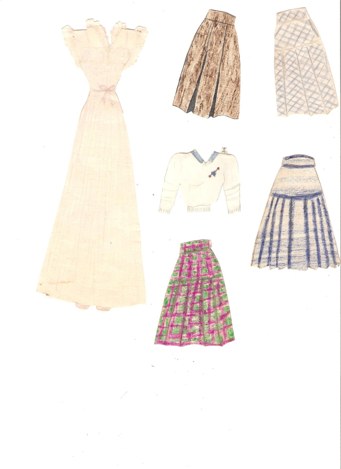 Miss Missy Paper Dolls vintage handmade paper doll