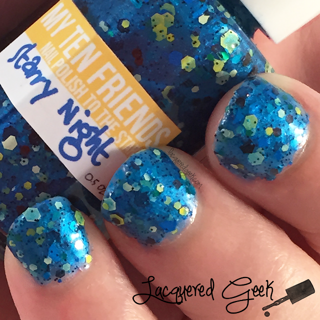 My Ten Friends Starry Night nail polish swatch by Lacquered Geek