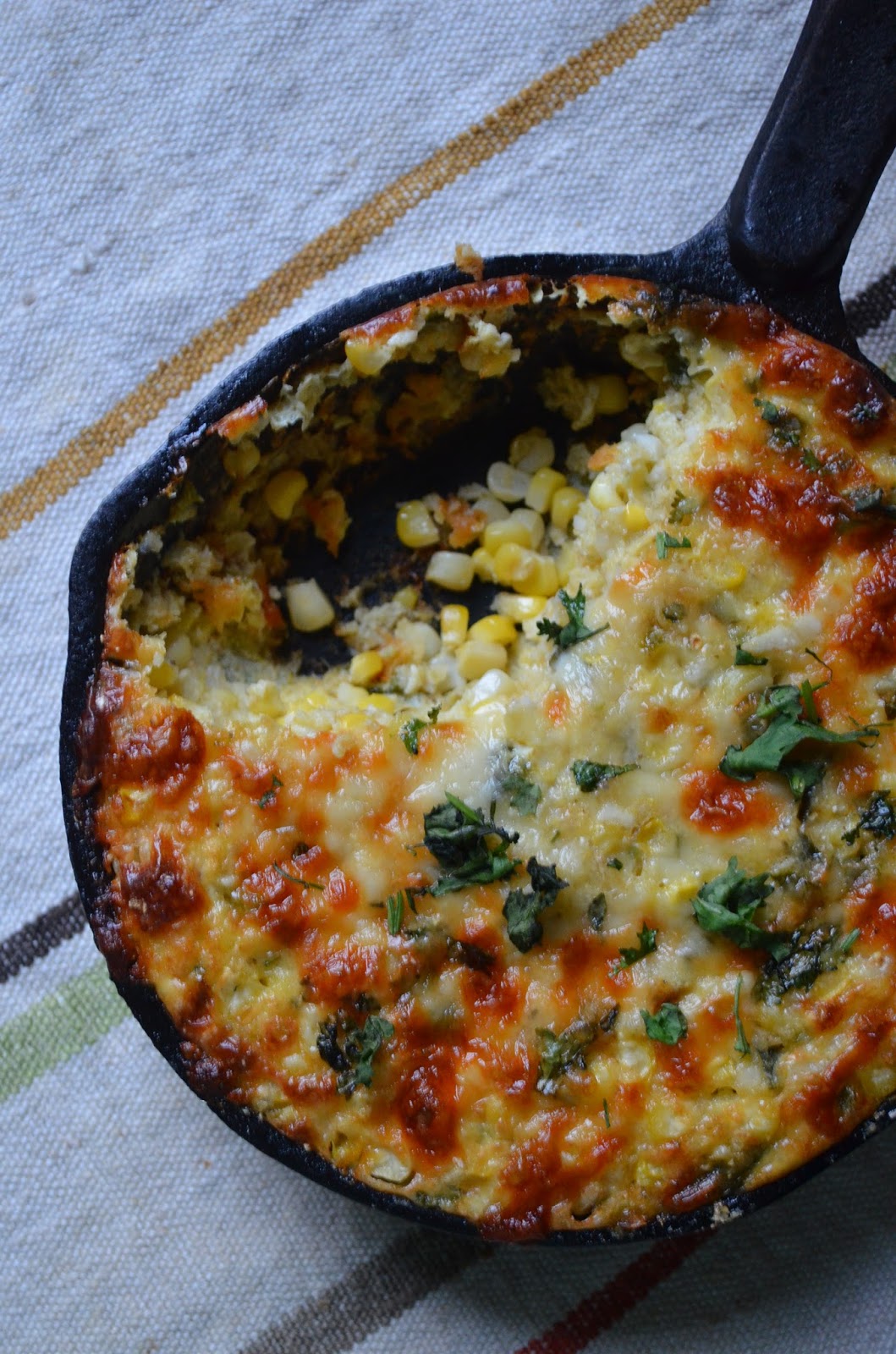 amour fou(d) green chile corn pudding.