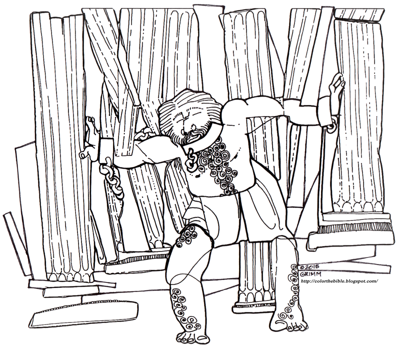 Color The Bible Samson Brings Down The House