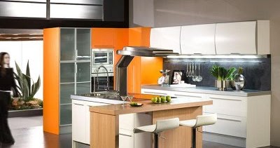 Decoraciones y Hogar: Decoración de cocinas color naranja