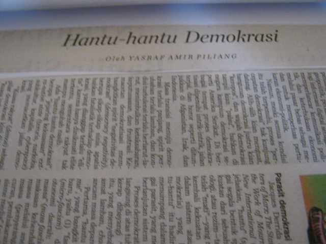 Kumpulan Kliping Sosial Politik Ekonomi Dan Budaya Kliping Koran Hantu Hantu Demokrasi