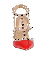 valentino garavani slingback rockstud tachuelas doradas rojo fluor P/V 2013