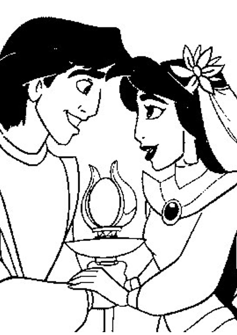 coloring disney princess jasmine aladdin valentine cartoon celebrate timeless miracle template