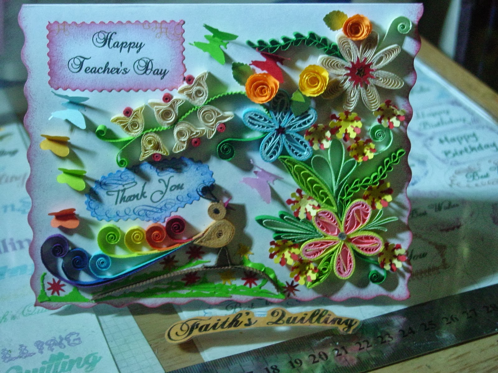 Faith's Quilling Teacher's Day Cards