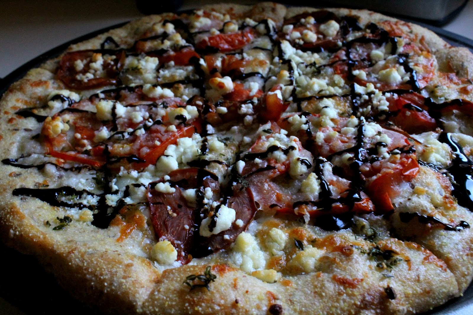 the simple treat GOAT CHEESE & TOMATO PIZZA