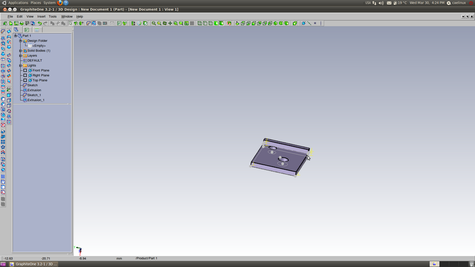 Linux Aided Design (Almost an) Application Review Graphite One 3D CAD