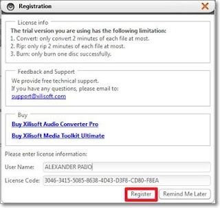 xilisoft audio converter pro 6.5 serial number