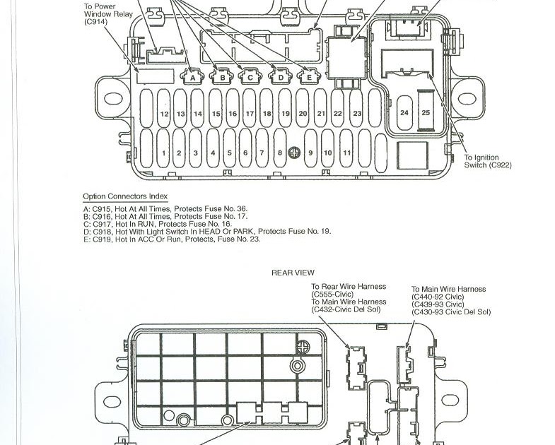Free Auto Wiring Diagram: 1992 Honda Civic Fuse Box and Circuit