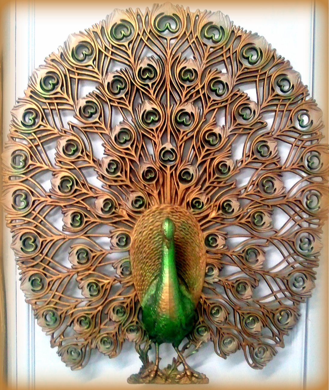 Our Life In The Wilderness Peacock wall hanging