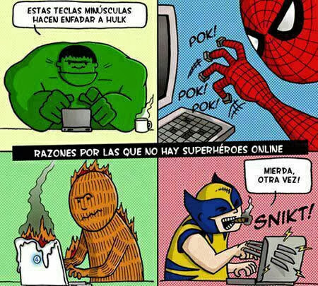 Los superhéroes y sus problemas en Internet Los superhéroes y sus problemas en Internet