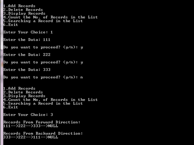 Simple C Program To Implement Doubly Linked List