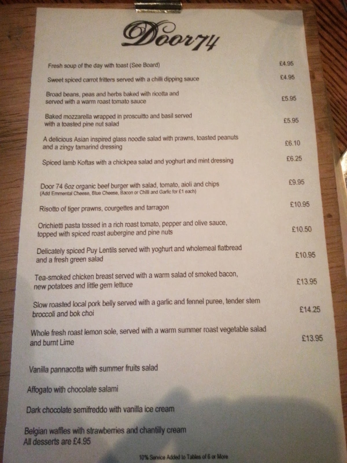 FoodieOnTour Food, Family and a Sprinkling of Fitness Restaurant Review Door 74