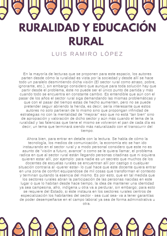 Ruralidad y educación rural