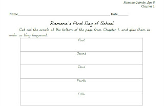 Printables Ramona Quimby Age 8 Worksheets the green grass grew all around ramona quimby age 8 worksheets chapter 1 sequencing activity