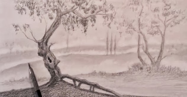 تعلم الرسم منظر طبيعي خطوة بخطوة منتديات انفاس محبوبي