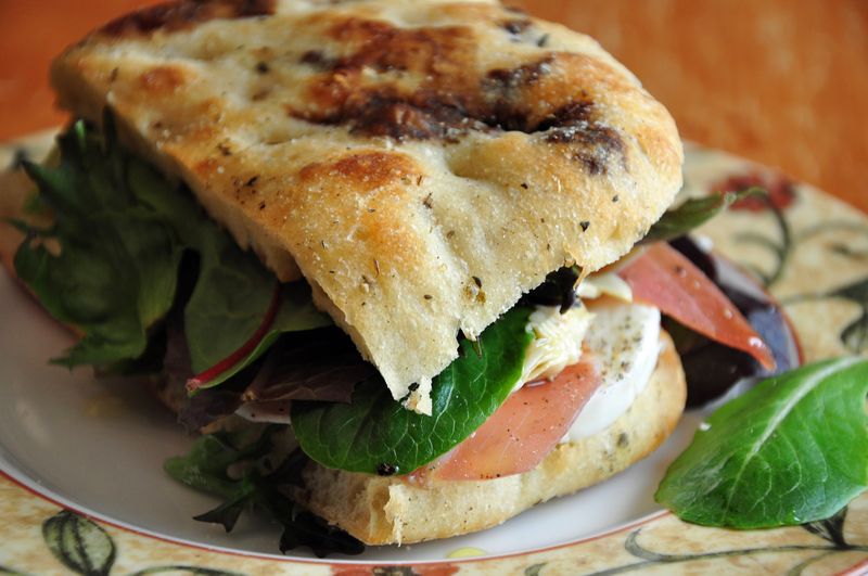 Fresh Mozzarella Picnic Sandwiches with Artichokes, Prosciutto, and
