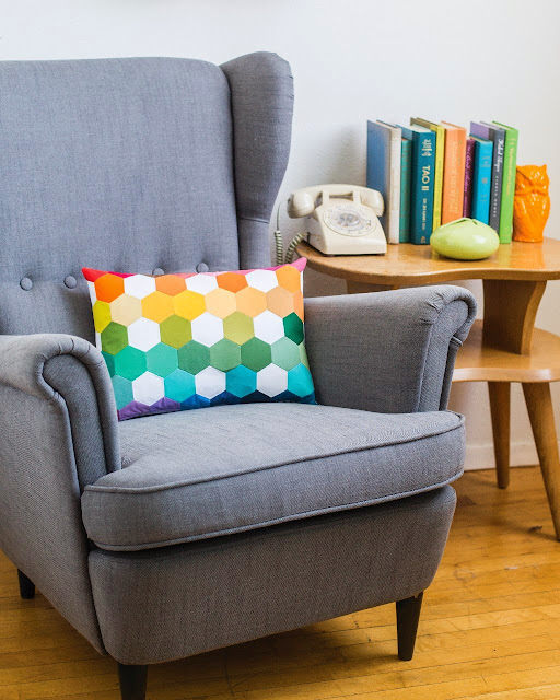 Dotty Hexagon Pillow from Sew Organized for the Busy Girl by Heidi Staples