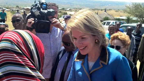 Queen Mathilde of Belgium pictured during an inauguration of school water point and trees planting on the third day, part of a four days visit of Belgium Queen in Ethiopia