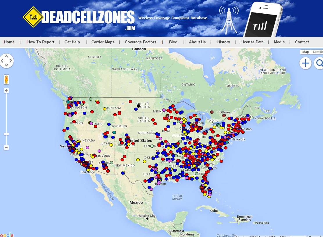Cell Phone Reception Map United States Map