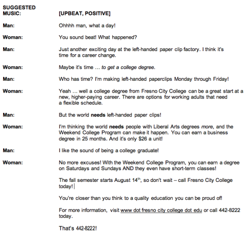 Personal commercial examples picture