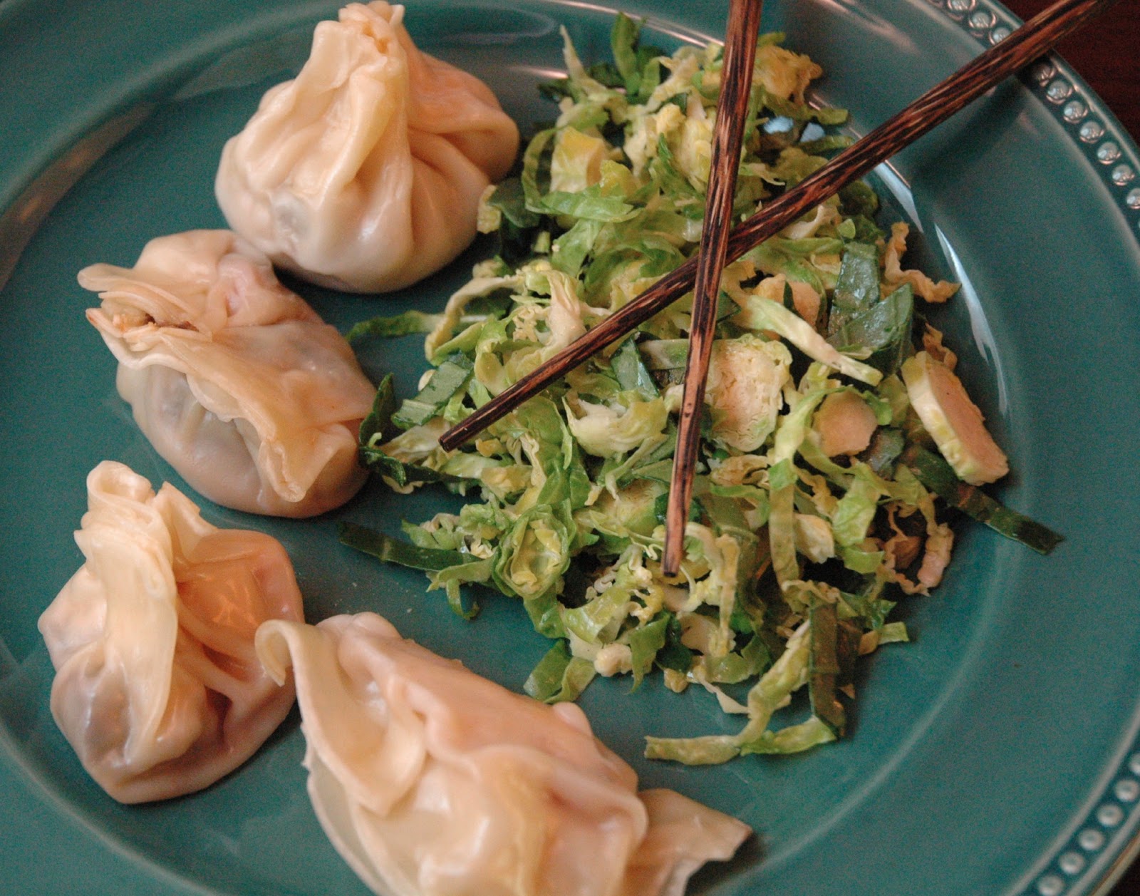 vegetarian south Steamed Vegetarian Dumplings & Asian Brussel Sprout Slaw