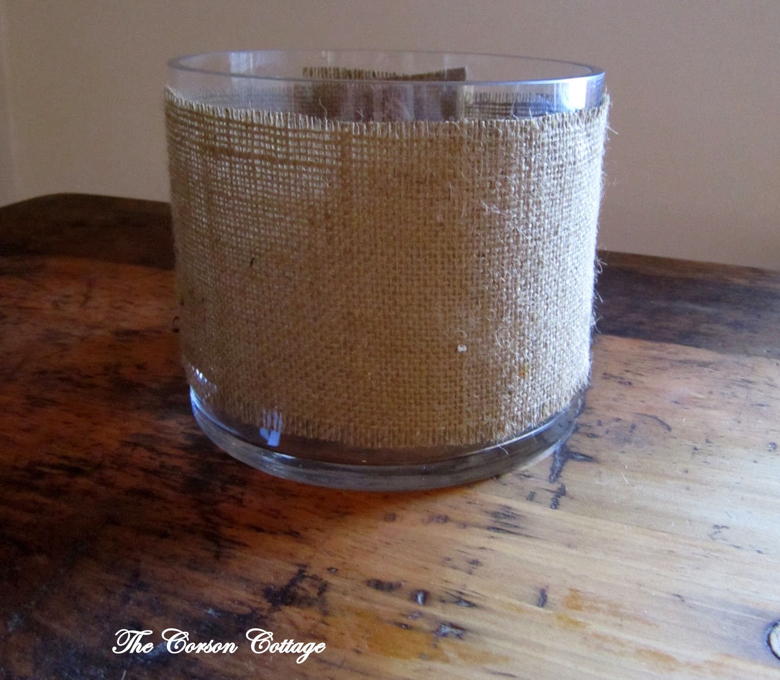 the corson cottage Burlap Wrapped Vase Tutorial