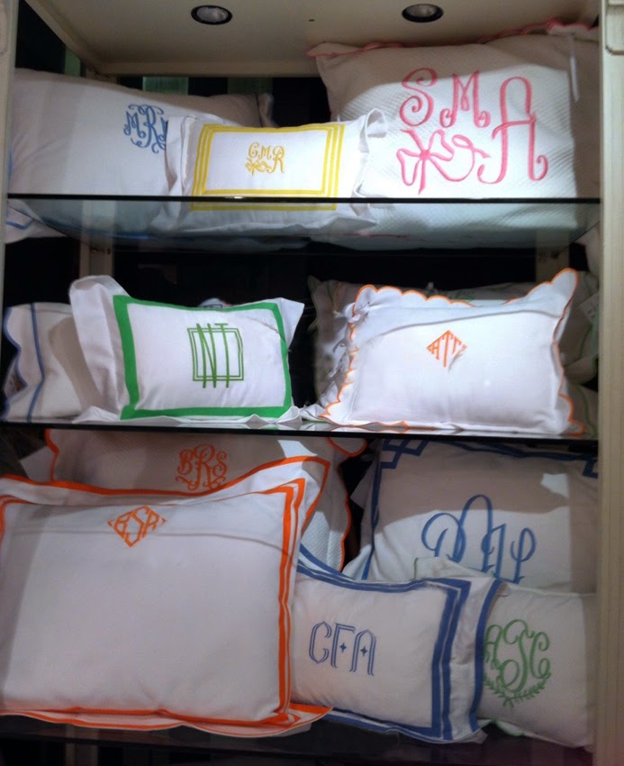 Monogrammed Pillows from Jane Wilner Designs