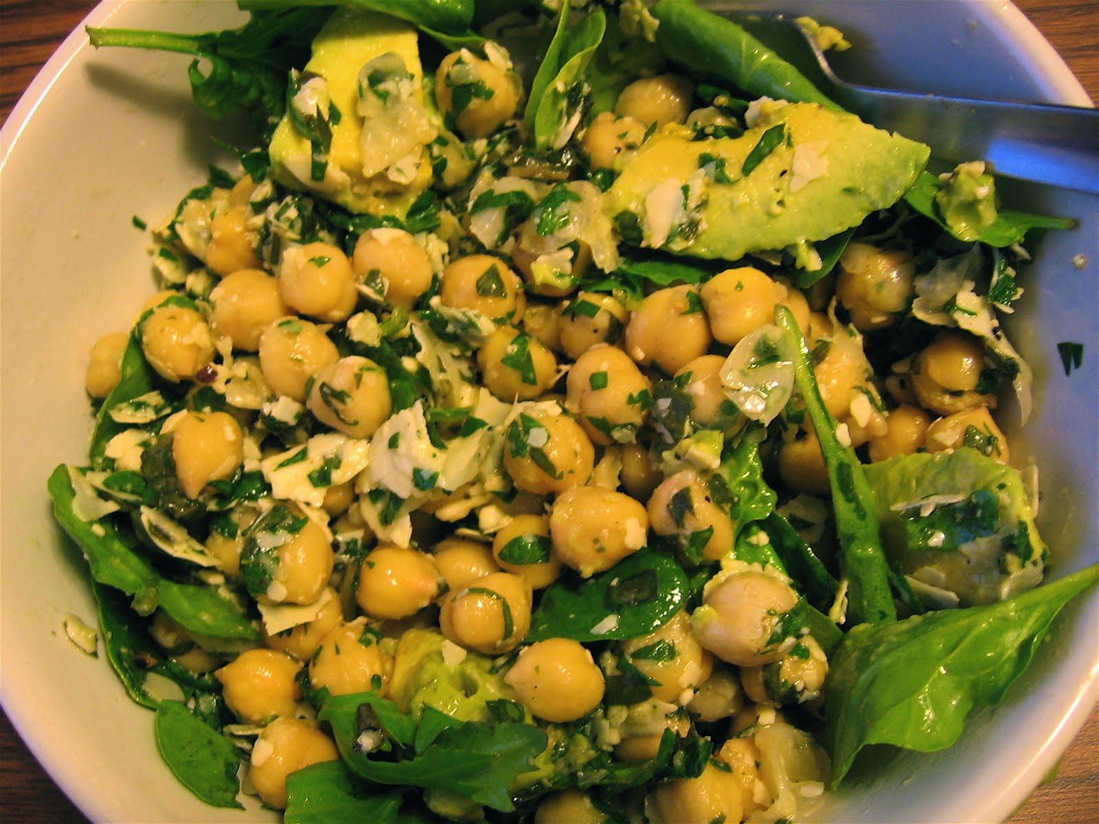 Recipes For Laughter Garbanzo, Herb and Spinach Salad
