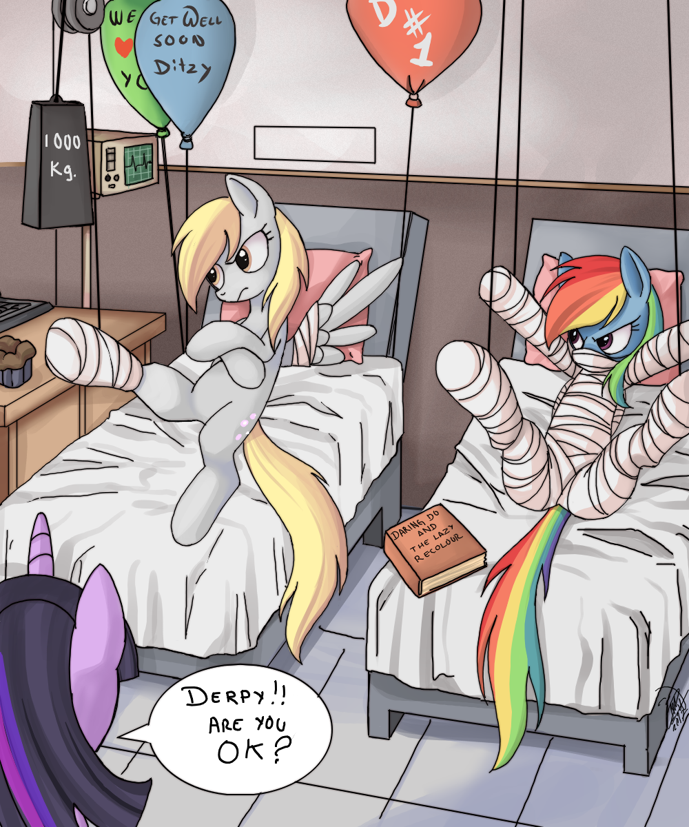 Funny pictures, videos and other media thread! - Page 21 148587+-+artist+ponykillerx+bandages+book+derpy_hooves+Ditzy_Doo+hospital+rainbow_dash+twilight_sparkle