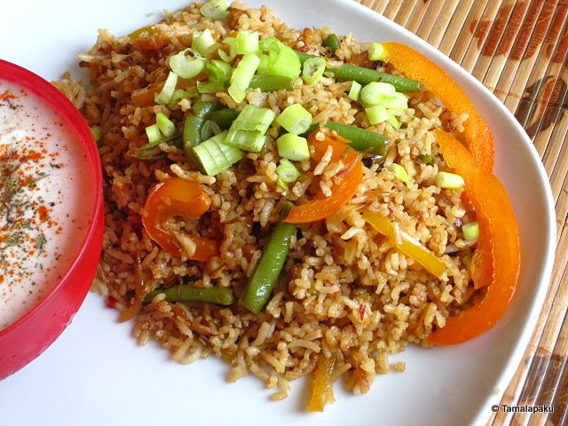 Thai Vegetables Fried Rice With Coconut Milk