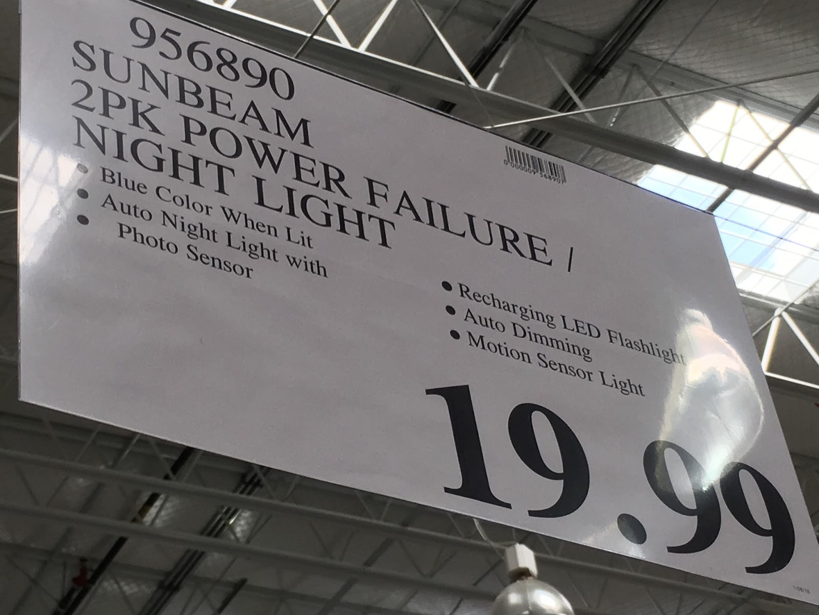 Sunbeam 16 LED Power Failure / Night Light (2 pk) Costco Weekender