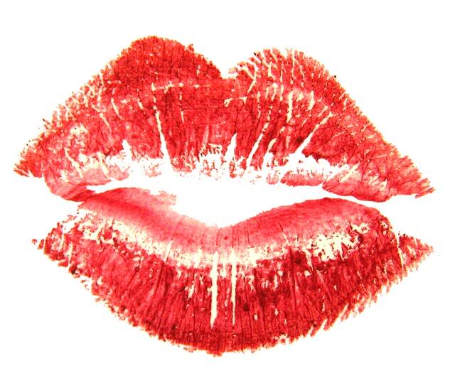 red lip print kiss