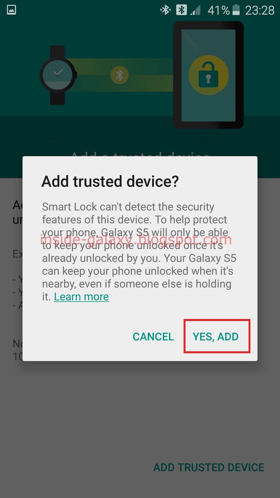 Inside Galaxy Samsung Galaxy S6 Edge How to Use Smart Lock Trusted