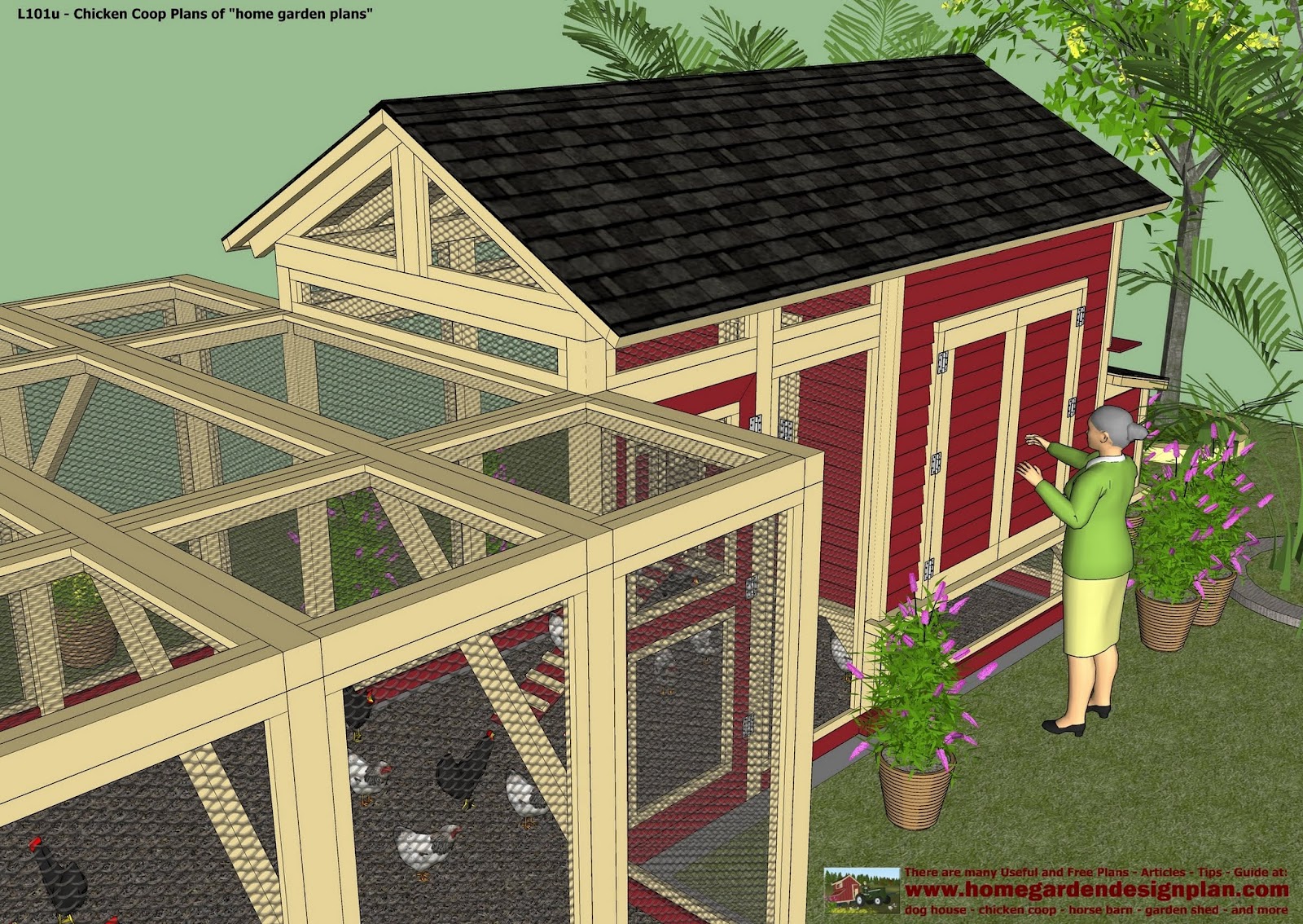 home garden plans L101 Chicken Coop Plans Construction Chicken Coop Design How To Build