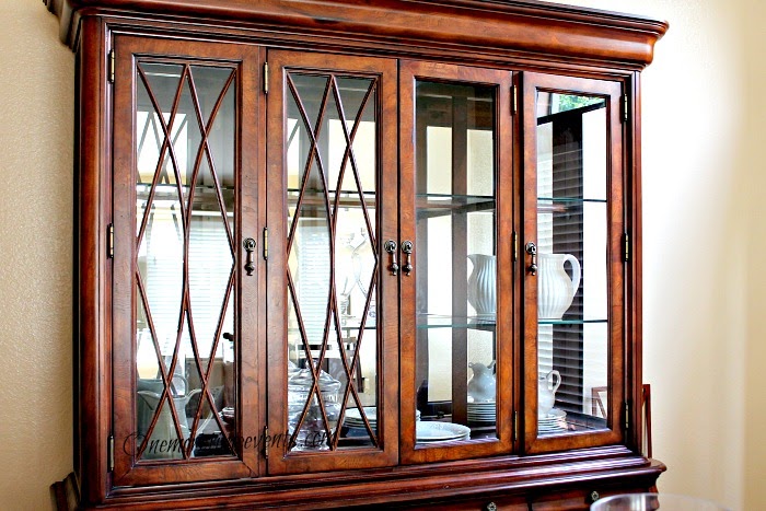 Dining Room and China Cabinet Update at One More Time Events.com transforming china cabinet at One More Time Events.com