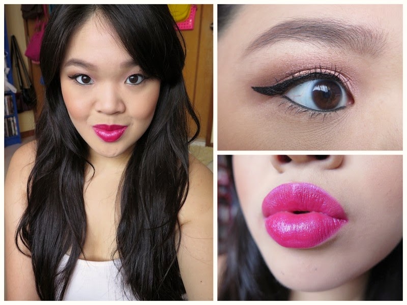 The Blackmentos Beauty Box Icy pink cat eyes and hot fuchsia lip